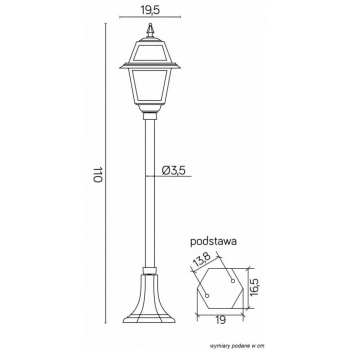 Witraż lampa stojaca E27 K 5002/2/N