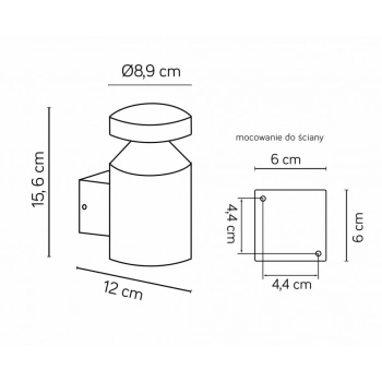 Delta DL-K100 kinkiet 6W 440lm 4000K ciemny popiel