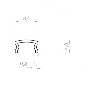 Osłonka C10 2m do profili LED P4-2