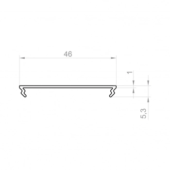 Osłonka C6 1m do profili LED P20-1, P21-1, P23-1, P23-2, P23-3, P26-2