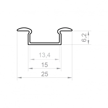 Profil LED P6-1 2m anodowany