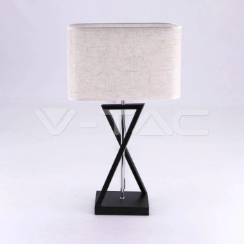 Lampka stołowa E27 iks kwadrat czarna kość słoniowa VT-7712