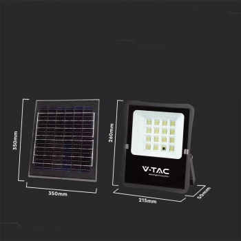 Naświetlacz solarny VT-55100 LED 12W 1200lm 6400K z pilotem