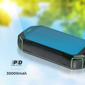 Power Bank 30000mAh solarny czarny 2xUSB VT-33333