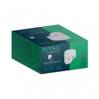 Oprawa sufitowa uchylna Ø148mm LED COB 20W 1408lm CCT CRI90+ biała VT-2825