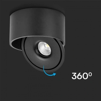 Oprawa sufitowa uchylna Ø148mm LED COB 20W 1408lm CCT CRI90+ czarna VT-2825