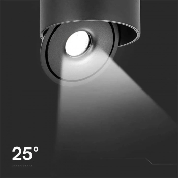 Oprawa sufitowa uchylna Ø148mm LED COB 20W 1408lm CCT CRI90+ czarna VT-2825
