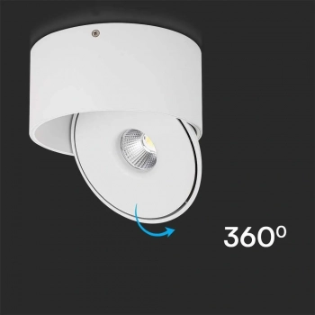 Oprawa sufitowa uchylna Ø178mm LED COB 28W 2500lm CCT CRI90+ biała VT-2833