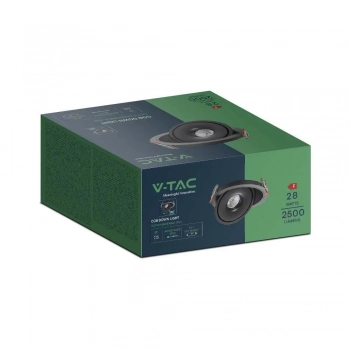 Oczko wbudowywane uchylne Ø200mm LED COB 30W 2500lm CCT CRI90+ czarne VT-2532