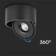 Oprawa sufitowa uchylna Ø148mm LED COB 20W 1408lm CCT CRI90+ czarna VT-2825