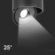 Oprawa sufitowa uchylna Ø148mm LED COB 20W 1408lm CCT CRI90+ czarna VT-2825
