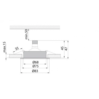 Oprawka wbudowywana regulowana DL-5 MR16 50W GU5,3 złota