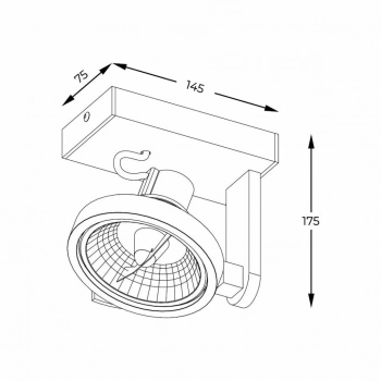 Master 111 SL lampa sufitowa 1xGU10 ES111 czarna