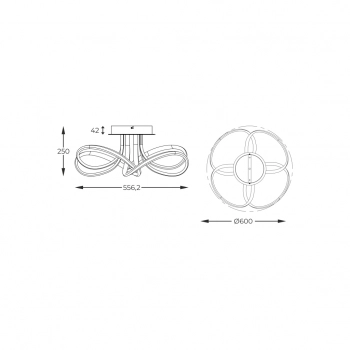 Abro lampa sufitowa LED 45W 3000lm 3000K 003064-027096 czarna, szara, złota