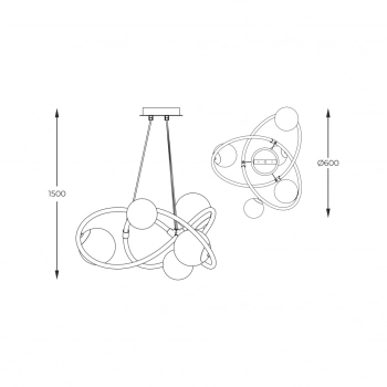 Arlon lampa wisząca 5xG9 LED 003064-026722 złota