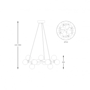 Bobo lampa wisząca 20xG9 003064-026345 złota