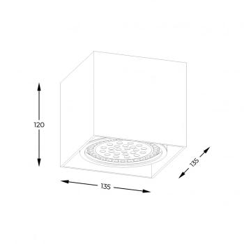Box lampa sufitowa 1xGU10 ES111 003064-024557 biała