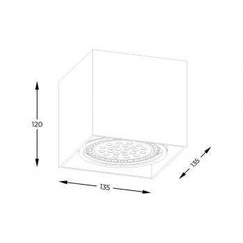 Box lampa sufitowa 1xGU10 ES111 003064-024558 czarna