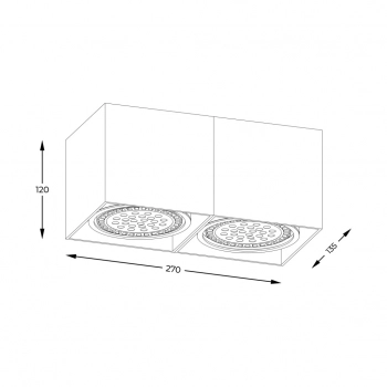 Box lampa sufitowa 2xGU10 ES111 003064-024559 biała