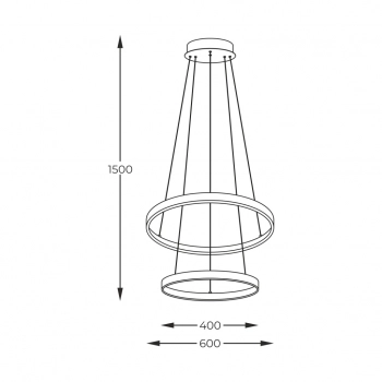 Breno lampa wisząca LED 50W 2000lm 3000K 4000K 6000K 003064-026645 czarna