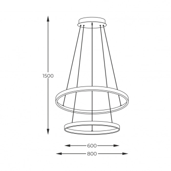 Breno lampa wisząca LED 60W 2500lm 3000K 4000K 6000K 003064-026647 czarna