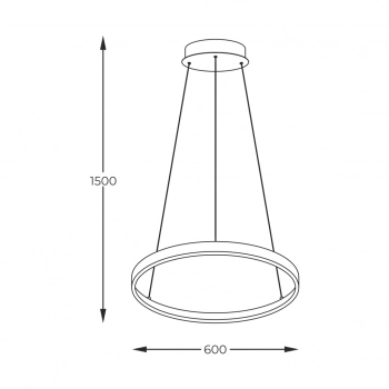 Breno lampa wisząca LED 28W 1400lm 3000K 4000K 6000K 003064-026649 czarna