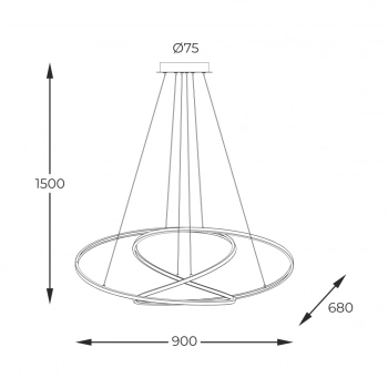 Cholet lampa wisząca LED 56W 6600lm 3000K 003064-026728 złota