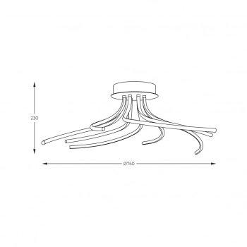 Diogo lampa sufitowa LED 36W 1350lm 3000K 4000K 6000K 003064-026638 czarna