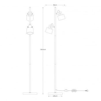 Draco lampa podłogowa 2xE27 003064-026042 czarna