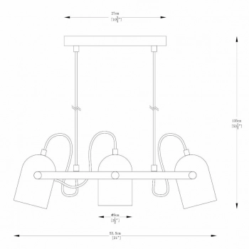 Fati lampa wisząca 3xE27 003064-025595 czarna, złota