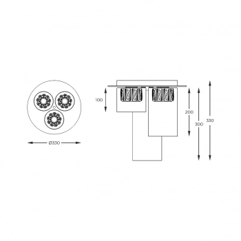 Gem lampa sufitowa 3xLED 5W 1350lm 3000K 003064-011257 złota