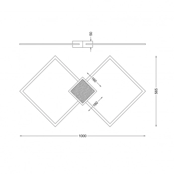 Hex lampa sufitowa LED 38W 2500lm 3000K 003064-026806 złota