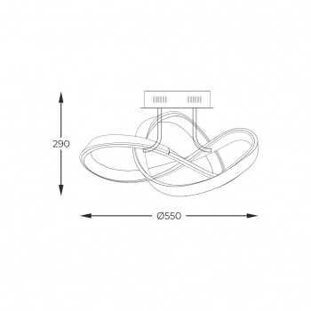 Indigo lampa sufitowa LED 44W 5500lm 3000K 003064-026713 czarna, złota