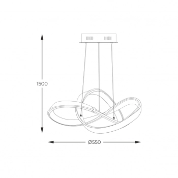 Indigo lampa wisząca LED 44W 5500lm 3000K 003064-026709 czarna, złota