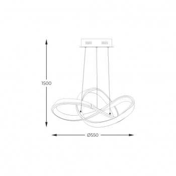 Indigo lampa wisząca LED 44W 5500lm 003064-026710 czarna, chrom