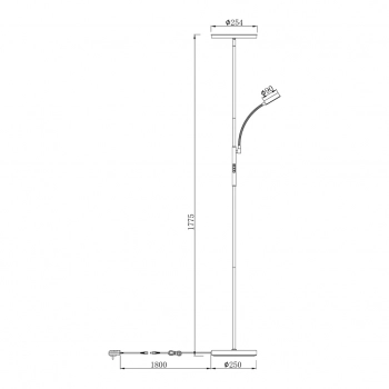 Mandi lampa podłogowa 2xLED 18W + 5W 1400lm 300lm 3000K 5000K 003064-028672