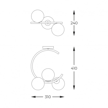 Molecule lampa sufitowa 3xG9 003064-026363 złota