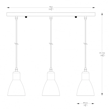 Mora lampa wisząca 3xE27 003064-025599 czarna