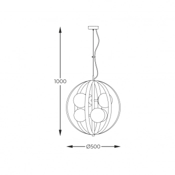 Nela lampa wisząca 6xE14 133867-025792 czarna, złota