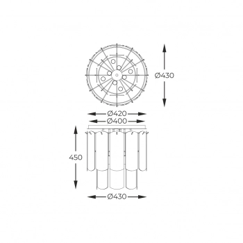 Nira lampa sufitowa 8xE14 003064-028383