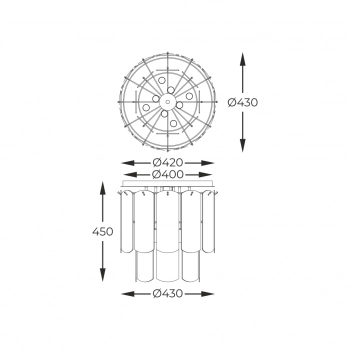 Nira lampa sufitowa 8xE14 003064-028384