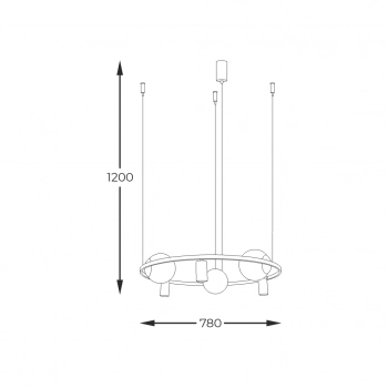 Orbit lampa wisząca 3xE27 + 3xGU10 002177-026166 czarna