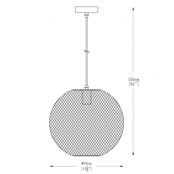 Orion lampa wisząca 1xE27 003064-025589 czarna