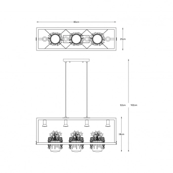 Planter lampa wisząca 4xGU10 003064-026362 czarna