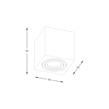 Quardip lampa sufitowa 1xGU10 003064-024592 czarna