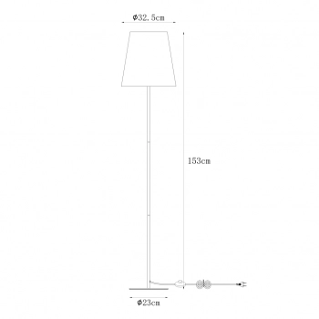 Riva lampa podłogowa 1xE27 003064-025593 czarna