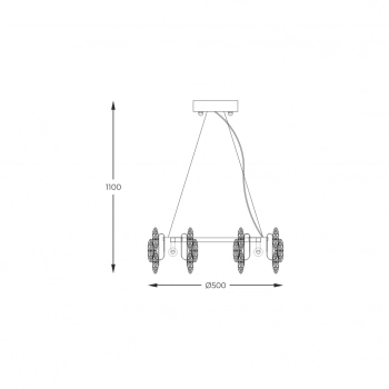 Tiara lampa wisząca 6xE14 003064-026670 złota