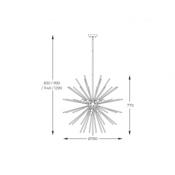 Urchin lampa wisząca 9xG9 003064-026346 czarna, złota