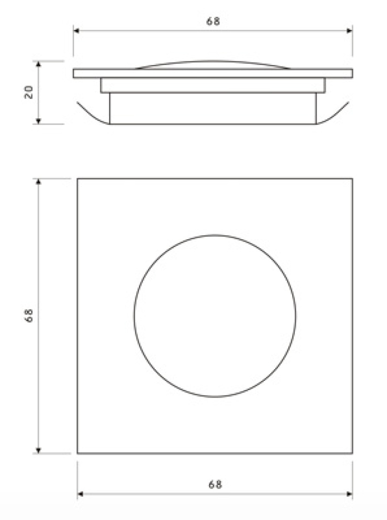 Wymiary oprawy Single Square