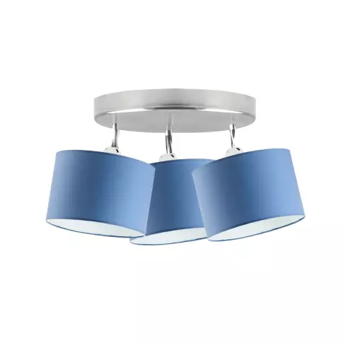 Lampa sufitowa styl morski - Dakota 3xE27 stal+niebieski